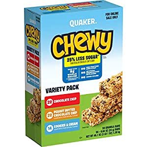 Quaker Chewy Granola Bars, 3 Flavor Variety Pack, 58 Pack