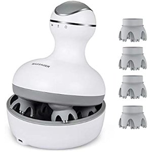 $31.4 Amazon头部身体按摩仪,撸猫神奇LATME Electric Scalp Massager with 4 Replacement Massage Heads Portable Head Scratcher