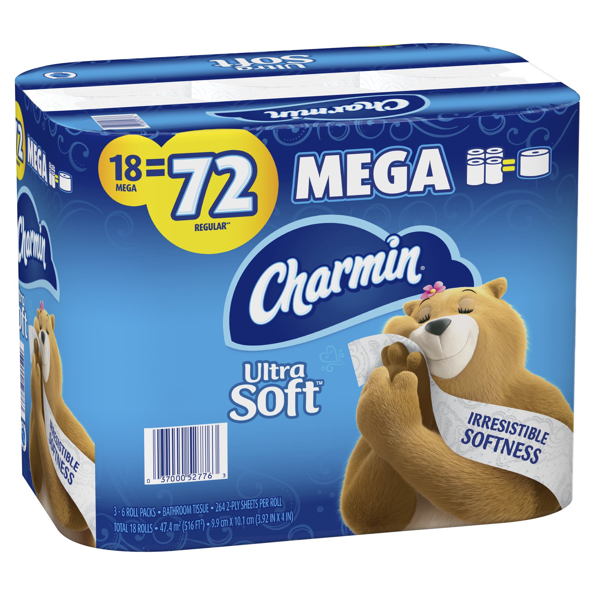 Charmin Ultra Soft Toilet Paper, 18 Mega Rolls, 264 Sheets per Roll - 18卷