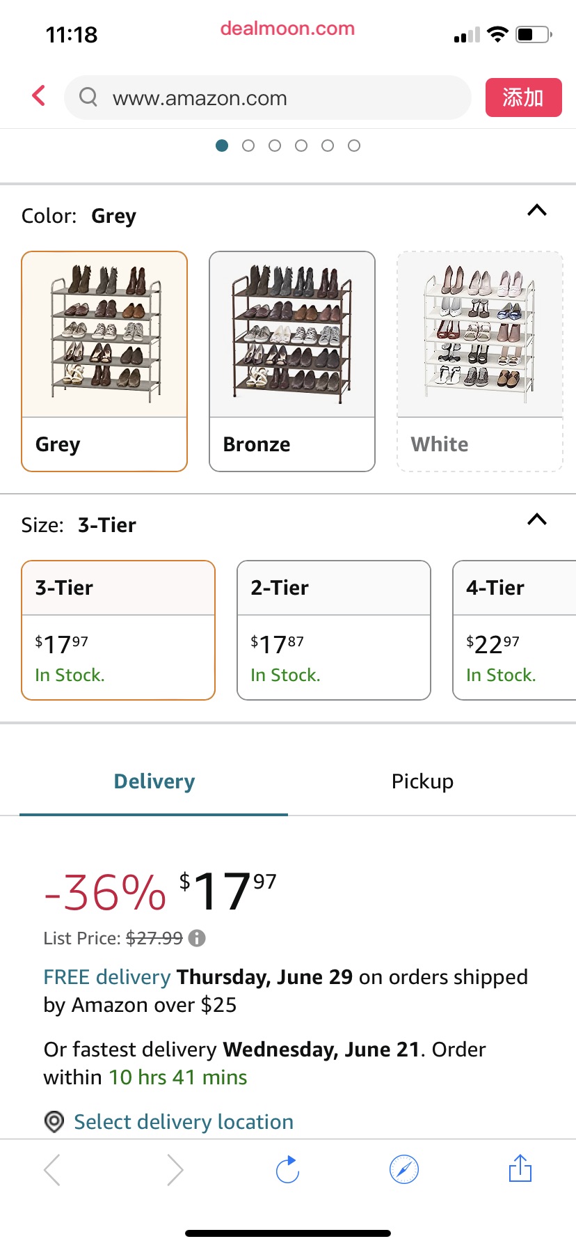Amazon.com: Simple Houseware 3-Tier Shoe Rack Storage Organizer, Grey :鞋架