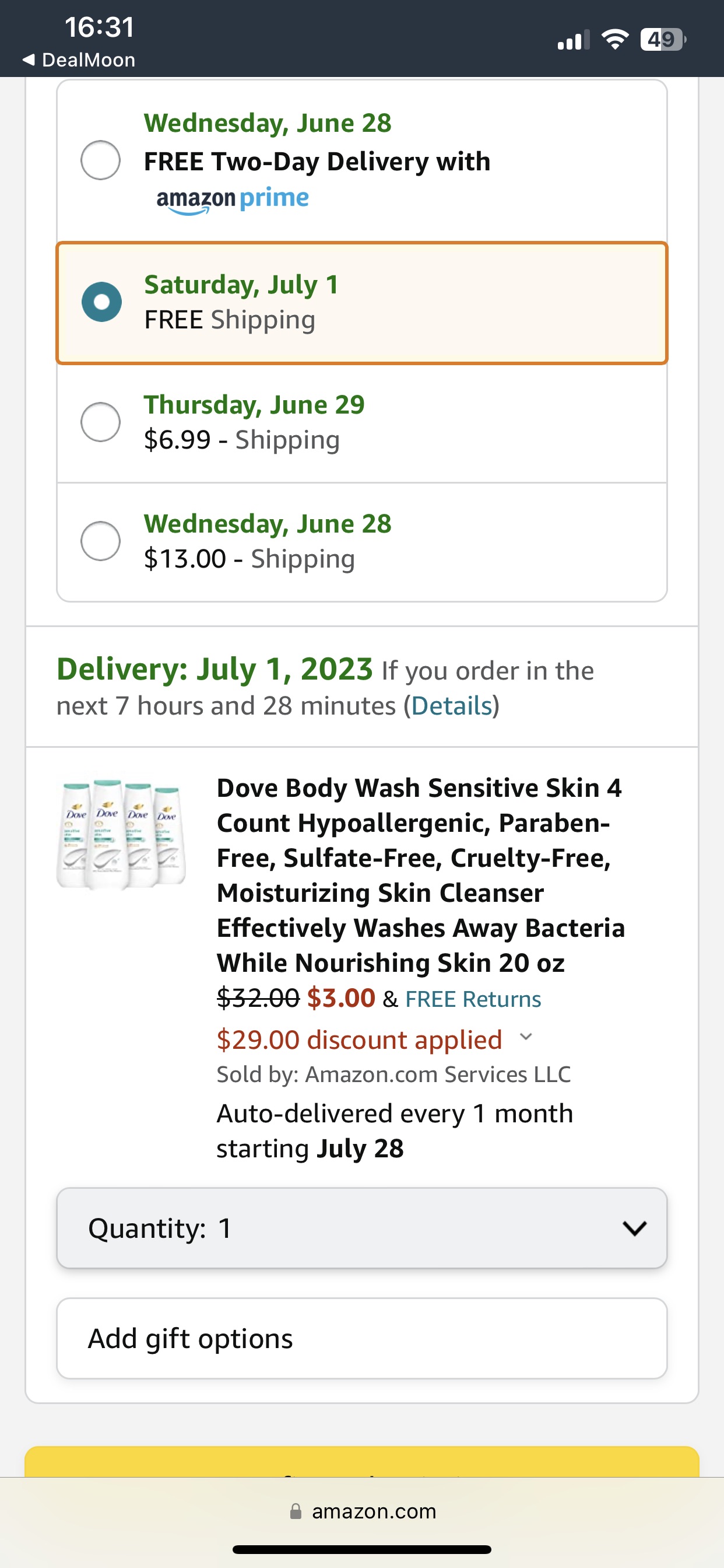 Amazon.com : Dove Body Wash Sensitive Skin 4 Count Hypoallergenic, Paraben-Free, Sulfate-Free, Cruelty-Free, Moisturizing Skin Cleanser Effectively Washes Away Bacteria While Nourishing Skin 20 oz : Beauty & Personal Care