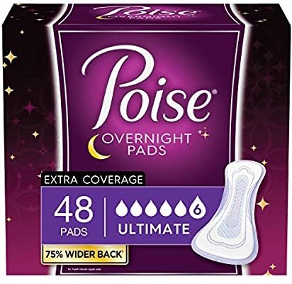 Poise 夜用卫生巾48支装 舒适干爽 快速吸收 每支$0.42