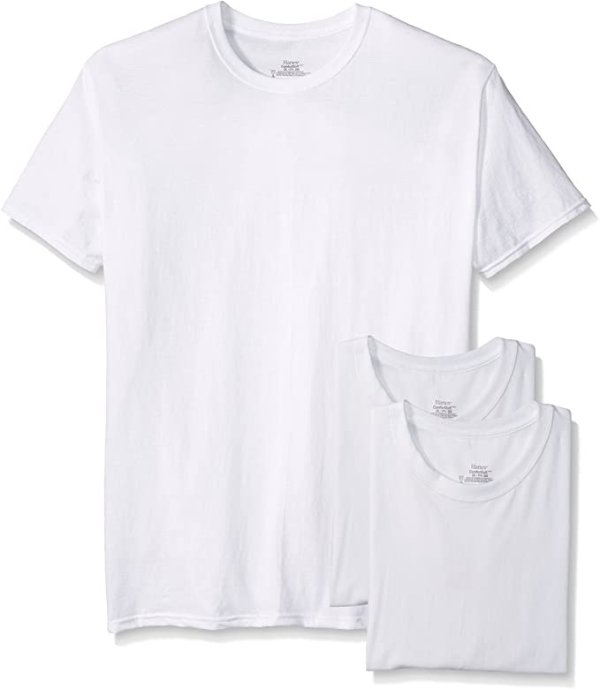 Men's 3-Pack Tagless Cotton Crew Neck Undershirts