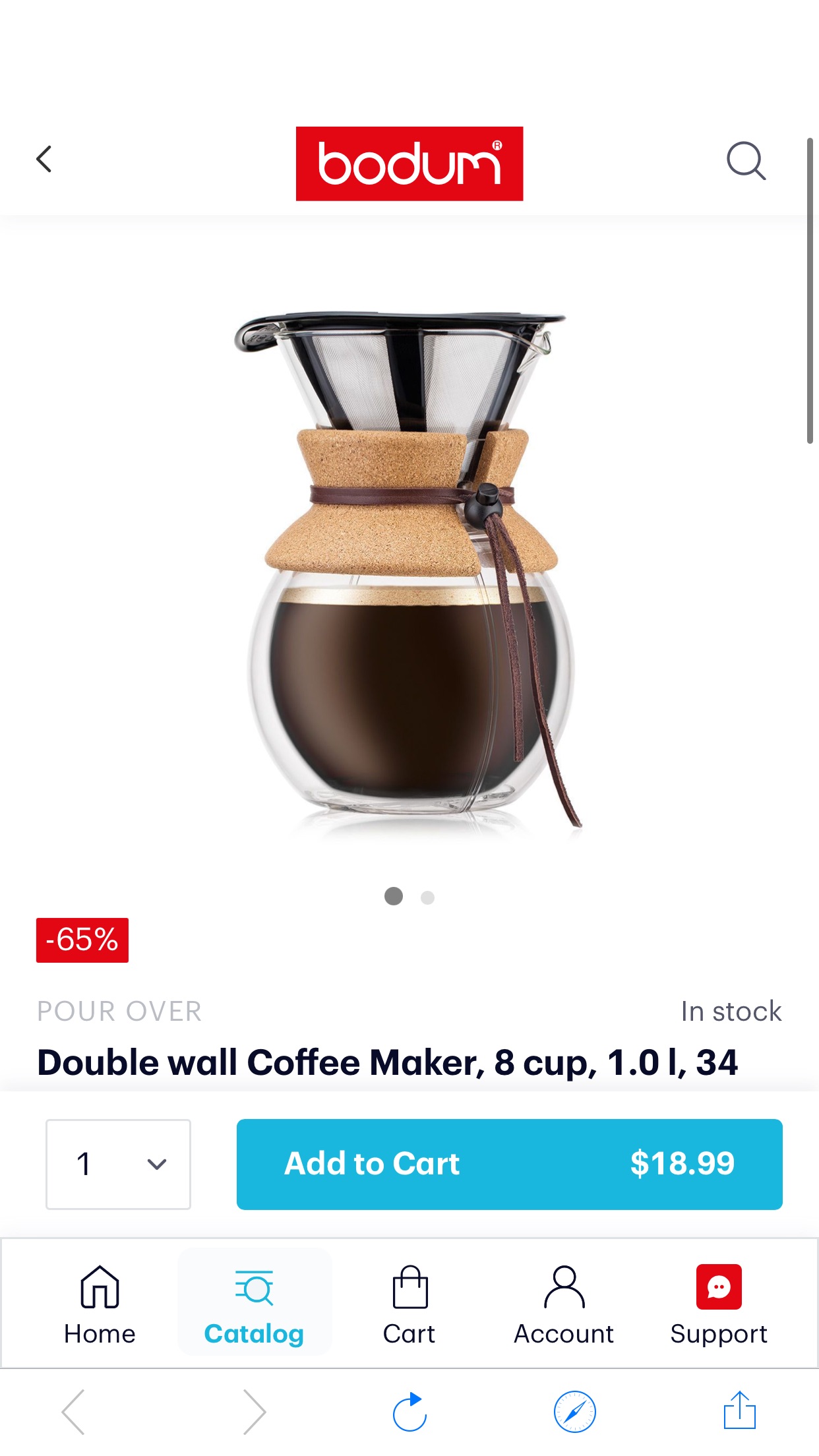 BODUM® Double wall Coffee Maker-双层玻璃咖啡壶