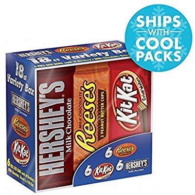 HERSHEY'S Chocolate Candy Bar Assorted Variety Box 18 Count Gift