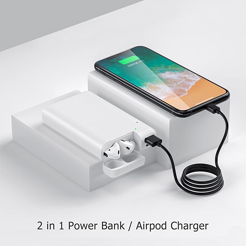 Portable Charging Case for Airpods Power Bank for AirPods 1 2, with Bluetooth Pairing Function, High-Speed Charging Technology Power Bank 10000mAh for AirPods, iPhone, Samsung Galaxy 多功能AirPods手机充电宝