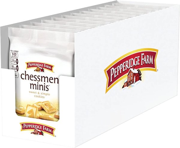 Chessmen Minis Butter Cookies, 8 Snack Packs, 2.25-oz. Each (Pack of 8)