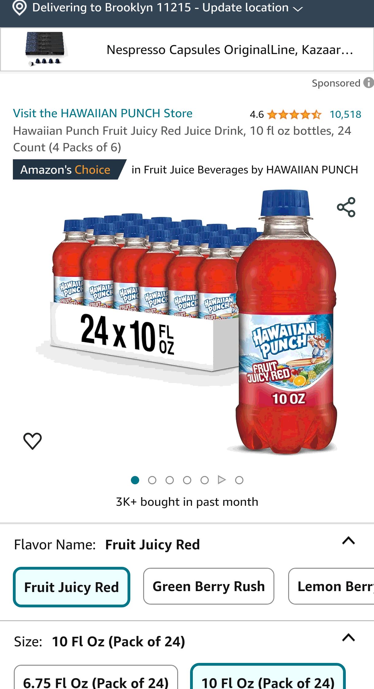 Hawaiian Punch Fruit Juicy Red Juice Drink, 10 fl oz bottles, 24 Count (4 Packs of 6) : Tools & Home Improvement