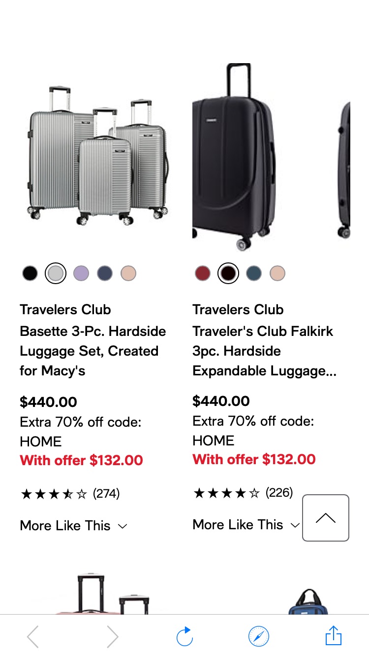 Luggage Today Only! 低至额外3折