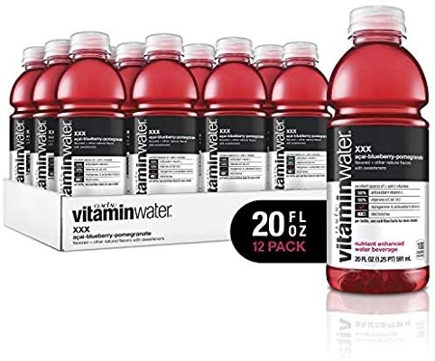 vitaminwater electrolyte enhanced water w/ vitamins, xxx acai-blueberry-pomegranate, 20 fl. oz (Pack of 12)