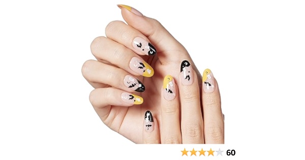 Beetles Gel Polish Press On Nails French Tip Short Oval Nails, Reusable Ghost Style Glue-on Nails in 14 Sizes - 28 Nail Kit with 10ml Quick-drying Nail Glue and Nail File Gift for Girls