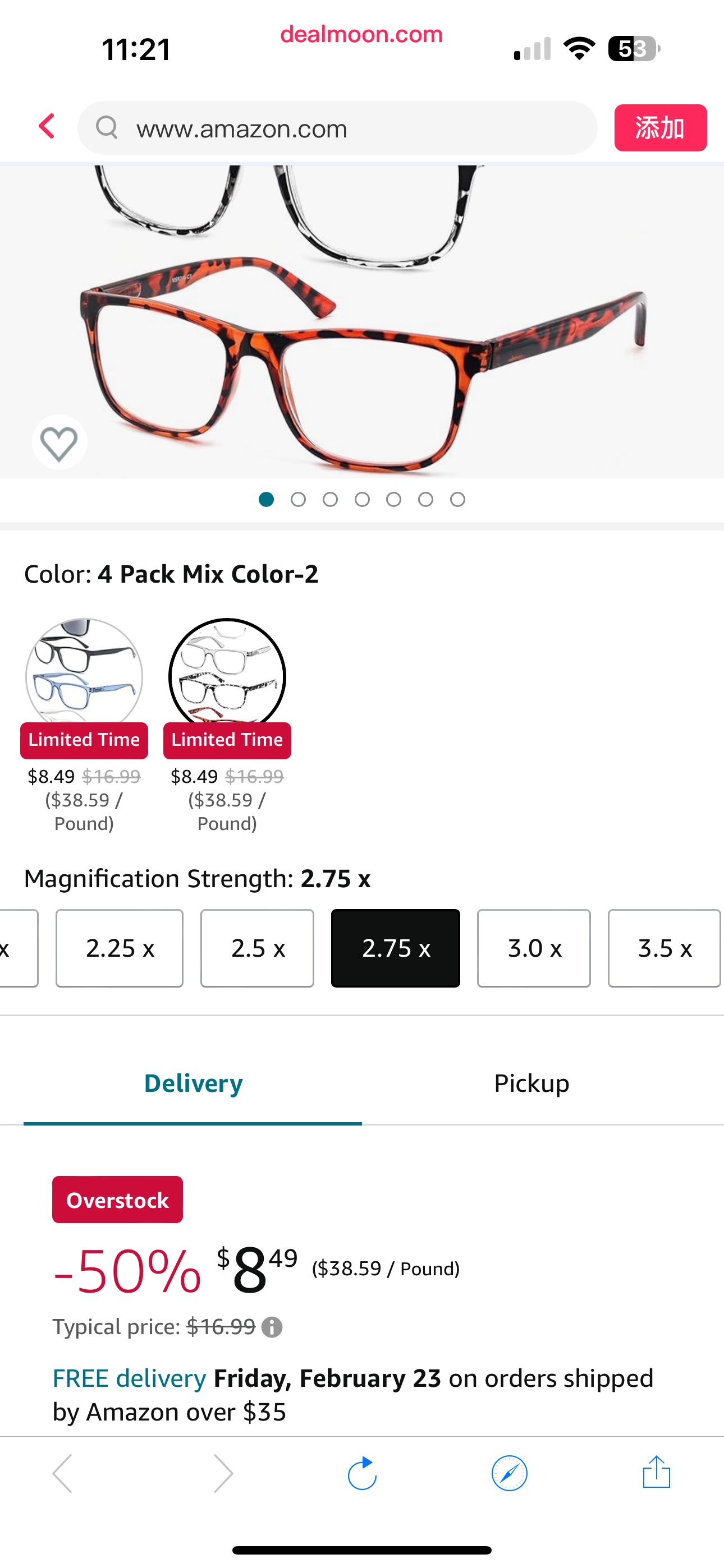 Amazon.com: MODFANS Oversize Reading Glasses 2.75 for Men Women,Large Readers Men Square Frame Lightweight Spring Hinge Arm Mixed Color with 4 Pouch : Health & Household近视眼镜