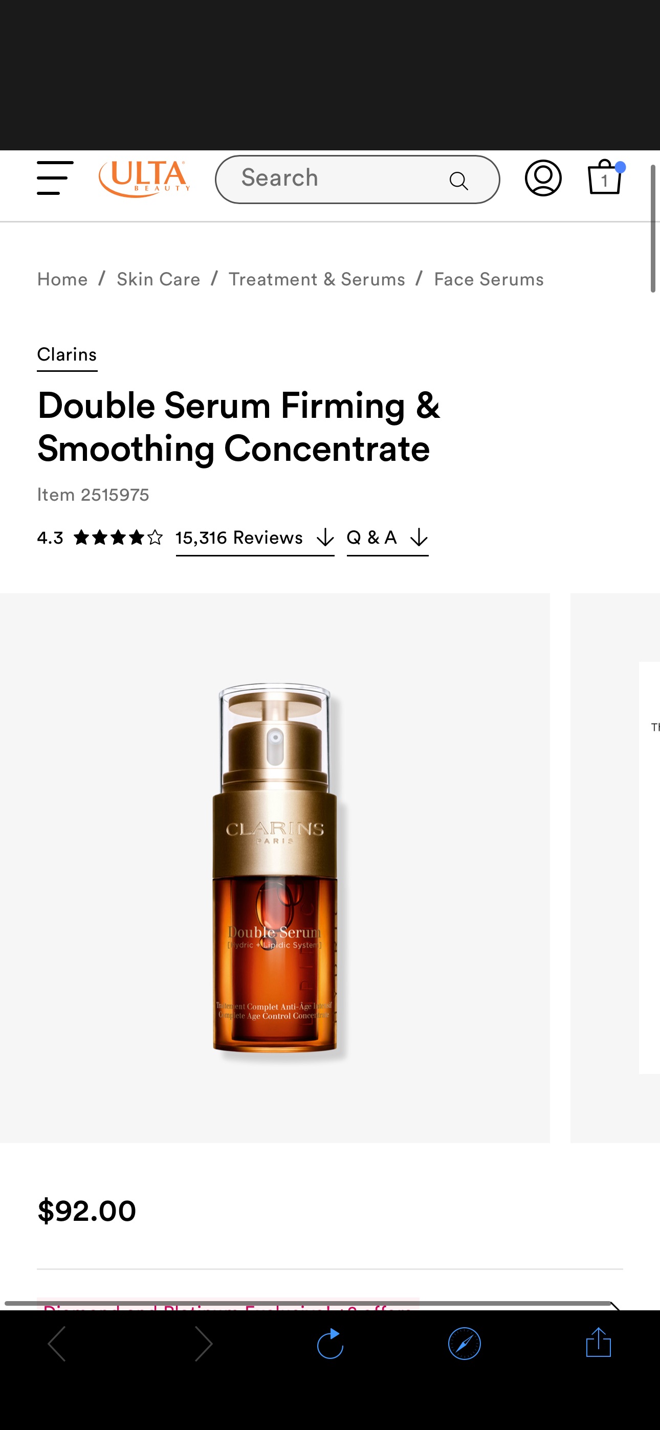 Double Serum Firming & Smoothing Concentrate - Clarins | Ulta Beauty