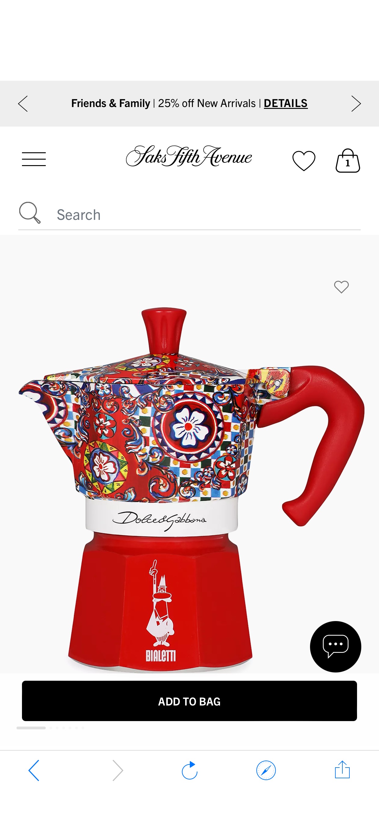 Shop Dolce&Gabbana Moka Machine 3-Cup Coffee Maker | Saks Fifth Avenue