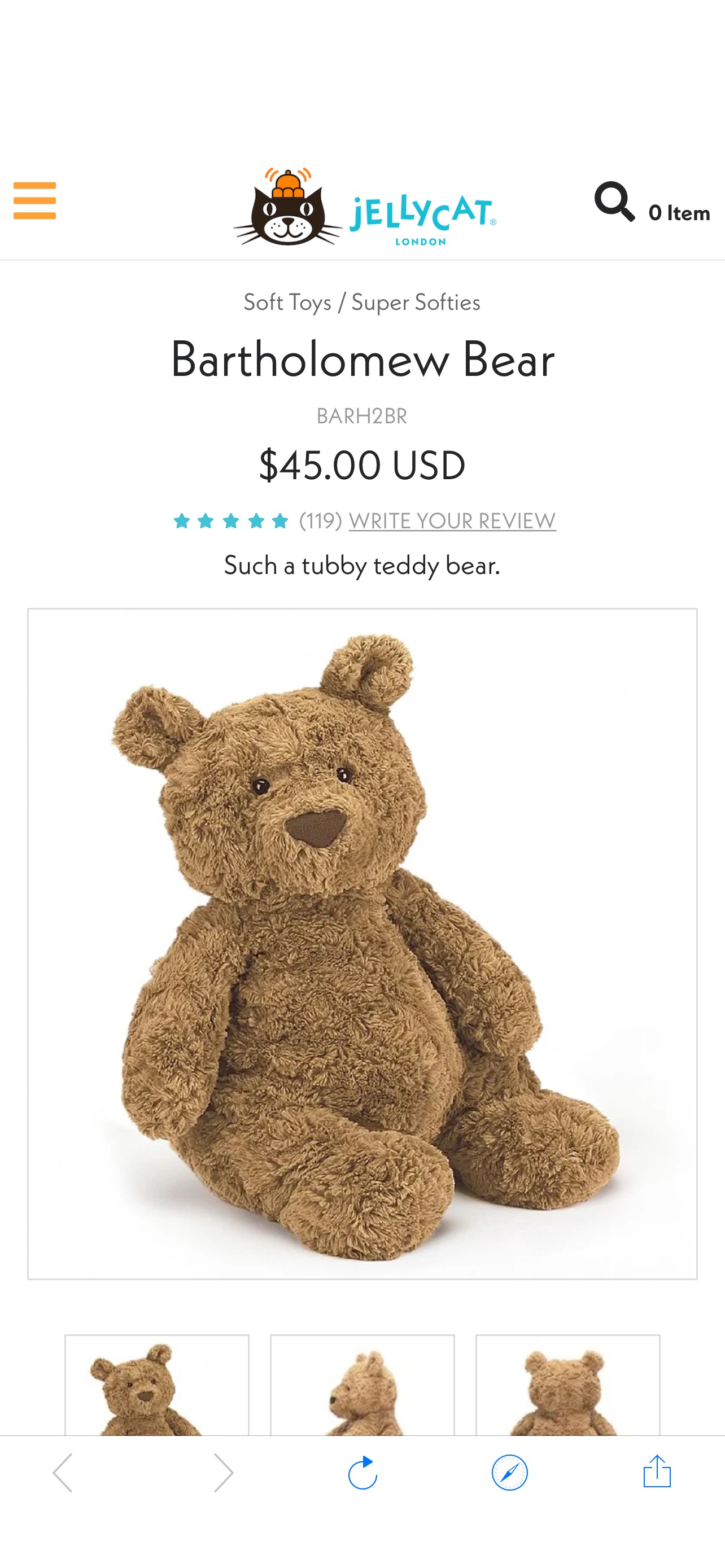 Buy Bartholomew Bear - Online at Jellycat.com