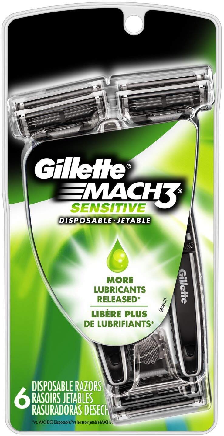 Gillette 一次性剃须刀6个装 敏感肌适用