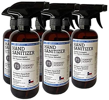 Amazon.com: Hand Sanitizer - 80% Ethanol Alcohol - World Health Organization Formula - 8 fl. oz. 6 Pack - Liquid Spray - Made in USA: Health & Personal Care乙醇酒精消毒液