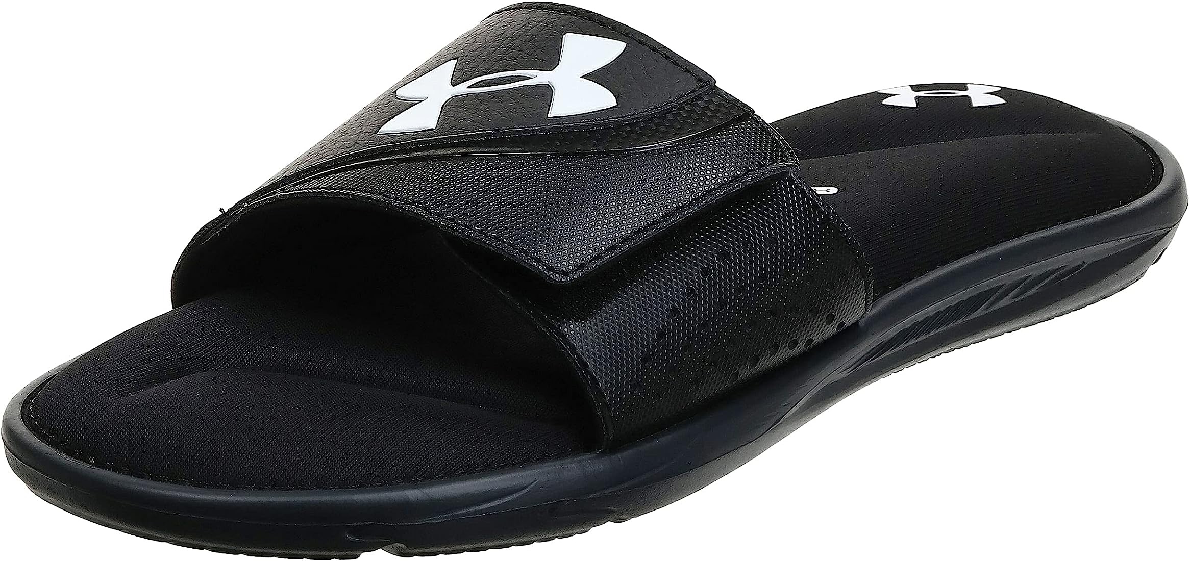 Amazon.com | Under Armour Men's Ignite VI Slide Sandal, Black (003)/Black, 8 | Sport Sandals & Slides