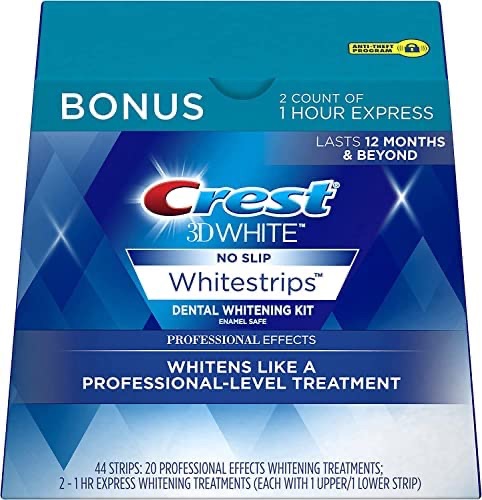 Amazon.com: Crest 3D Whitestrips, Professional Effects, Teeth Whitening Strip Kit, 44 Strips (22 Count Pack）美白牙贴