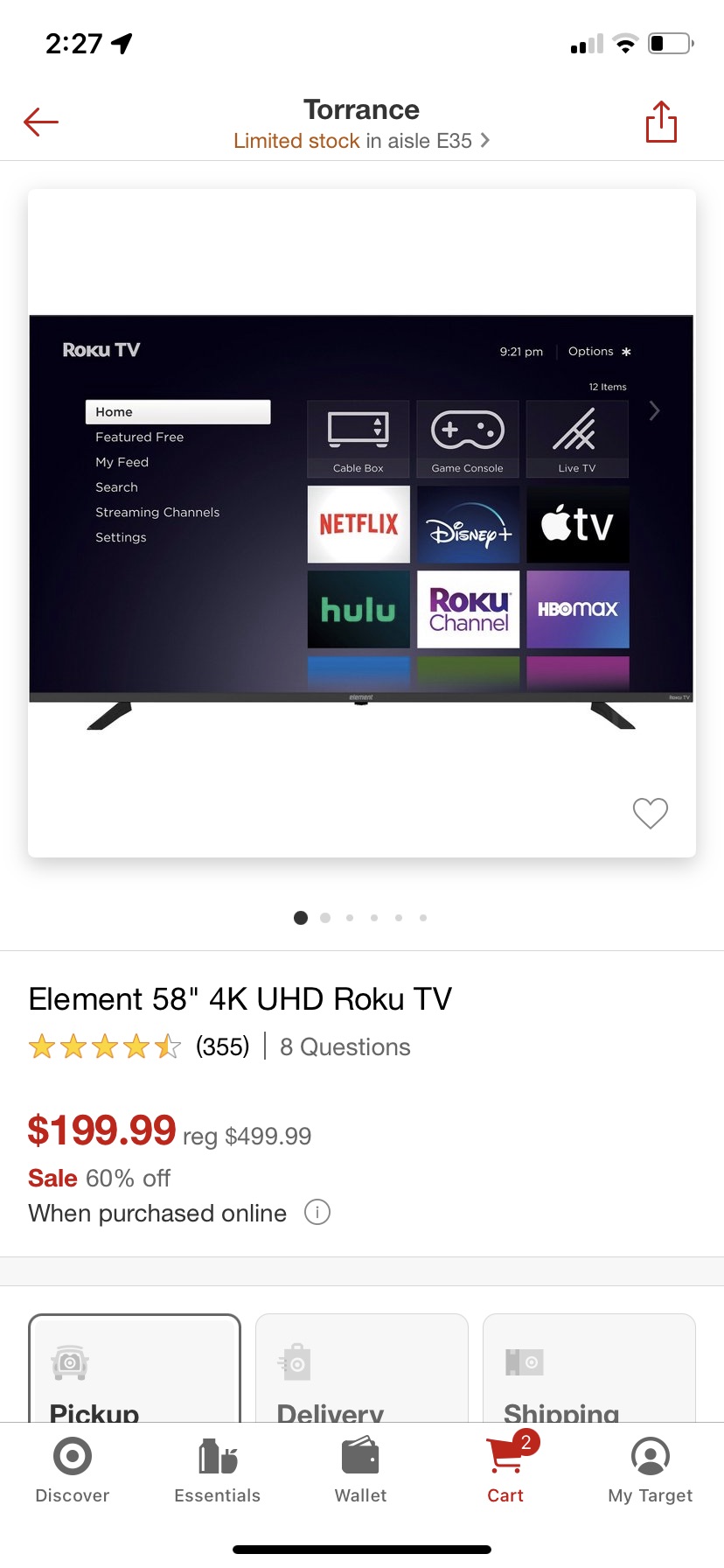Element 58" 4k Uhd Roku Tv : Target