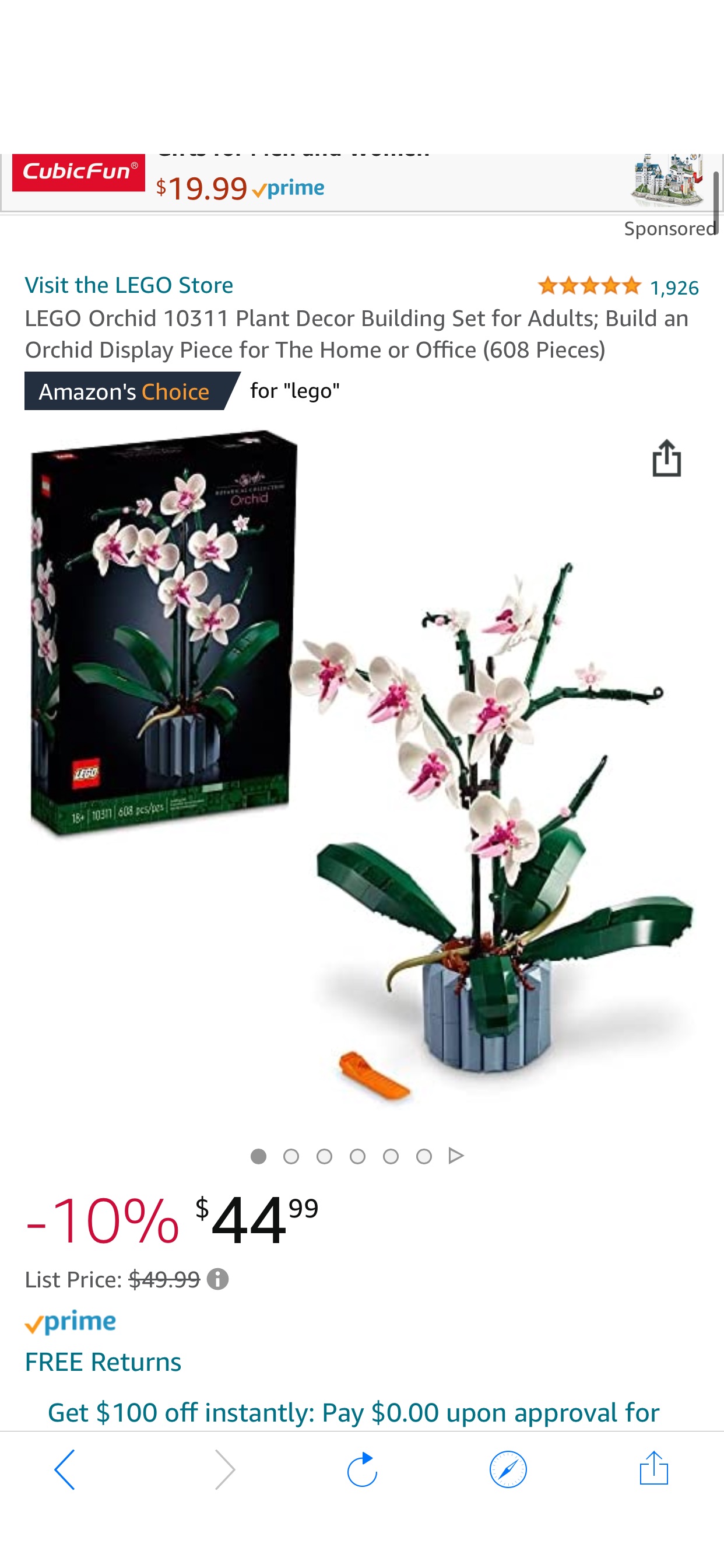 Amazon.com: LEGO Orchid 10311 Plant Decor Building Set for Adults; Build an Orchid Display Piece for The Home or Office (608 Pieces) : Toys & Games 乐高兰花