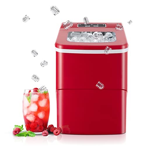 Amazon.com: Electactic Ice Maker Countertop Portable Ice Maker Machine Self-Cleaning 30lbs/5Mins/24Hrs 2 Mode Ice Machine Counter Ice Maker with Scoop&Basket for Home/Office/Bar/RV Use Red : Appliance