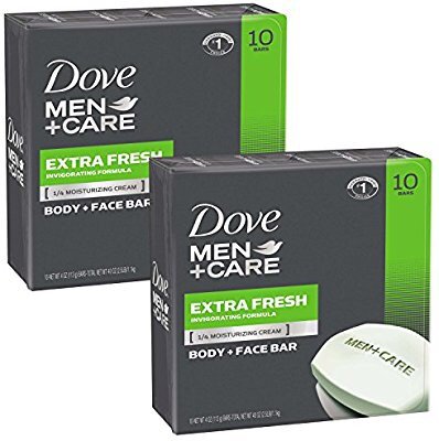 Dove Men+Care Body and Face Bar, Extra Fresh, 4 Ounce, 20 Bar @ Amazon