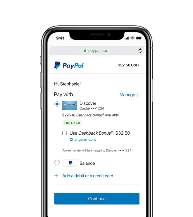 Make PayPal Purchases Using Discover Cashback Rewards | Discover 立减10 元