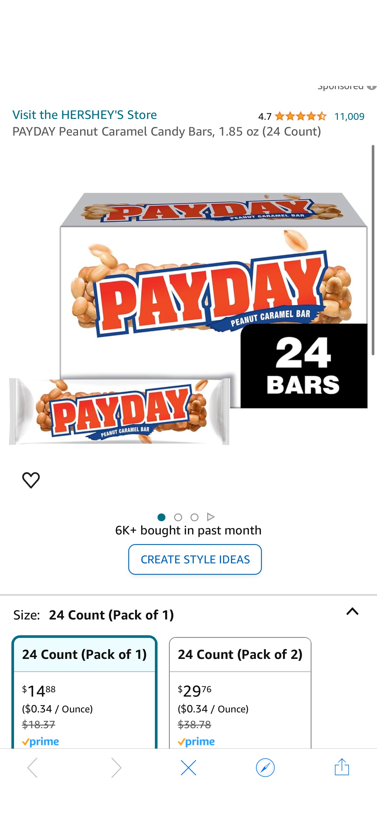 Amazon.com : PAYDAY Peanut Caramel Candy Bars, 1.85 oz (24 Count) : Candy And Chocolate Multipack Bars : Everything Else
