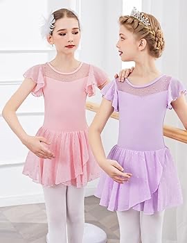 Amazon.com: Zaclotre Girls Ballet Leotards Ruffle Sleeve Sparkle Dance Leotard Toddler Ballerina Dress Outfits : Clothing, Shoes & Jewelry