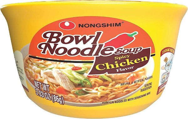 Bowl Noodle Soup, Spicy Chicken, 3.03 Ounce (Pack of 6)