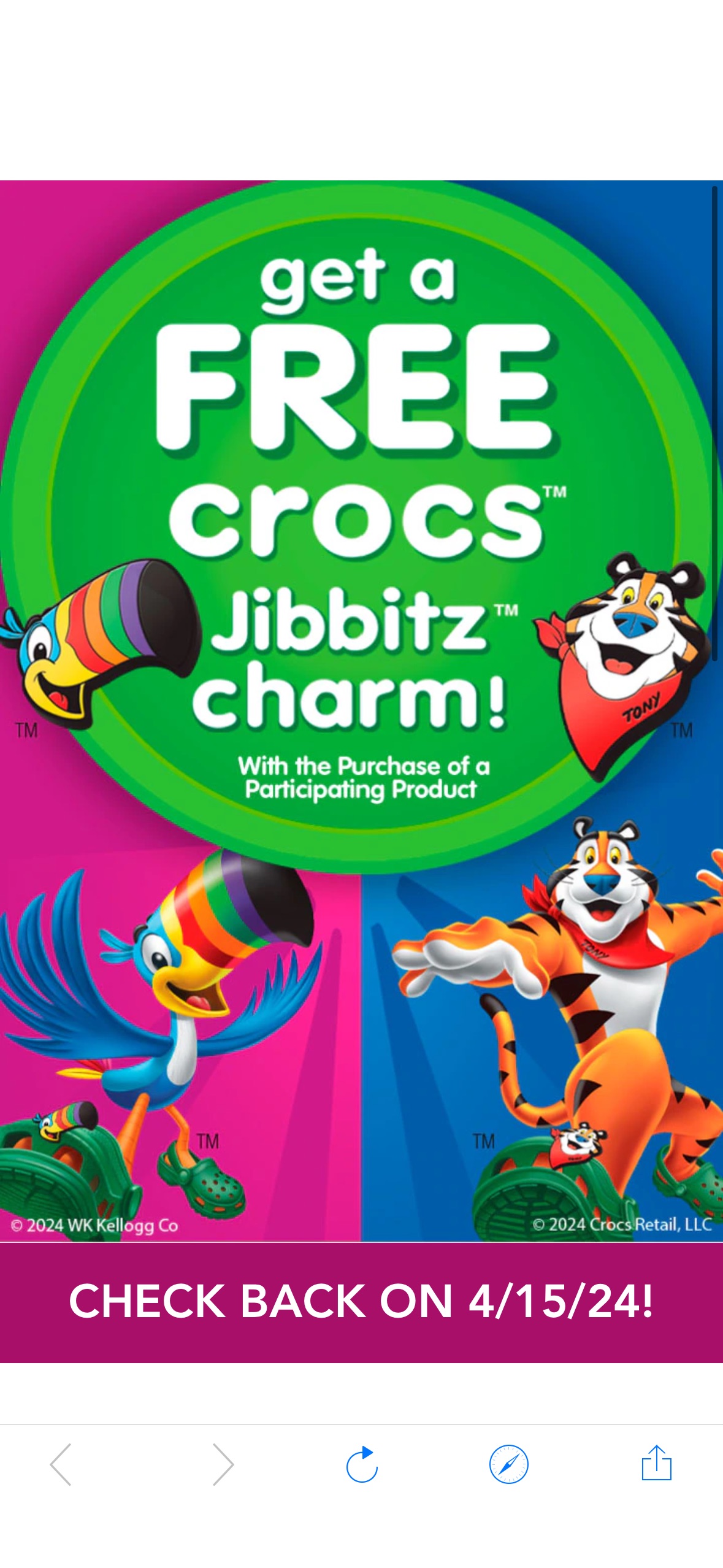 Free Crocs Jibbitz Charm with Purchase