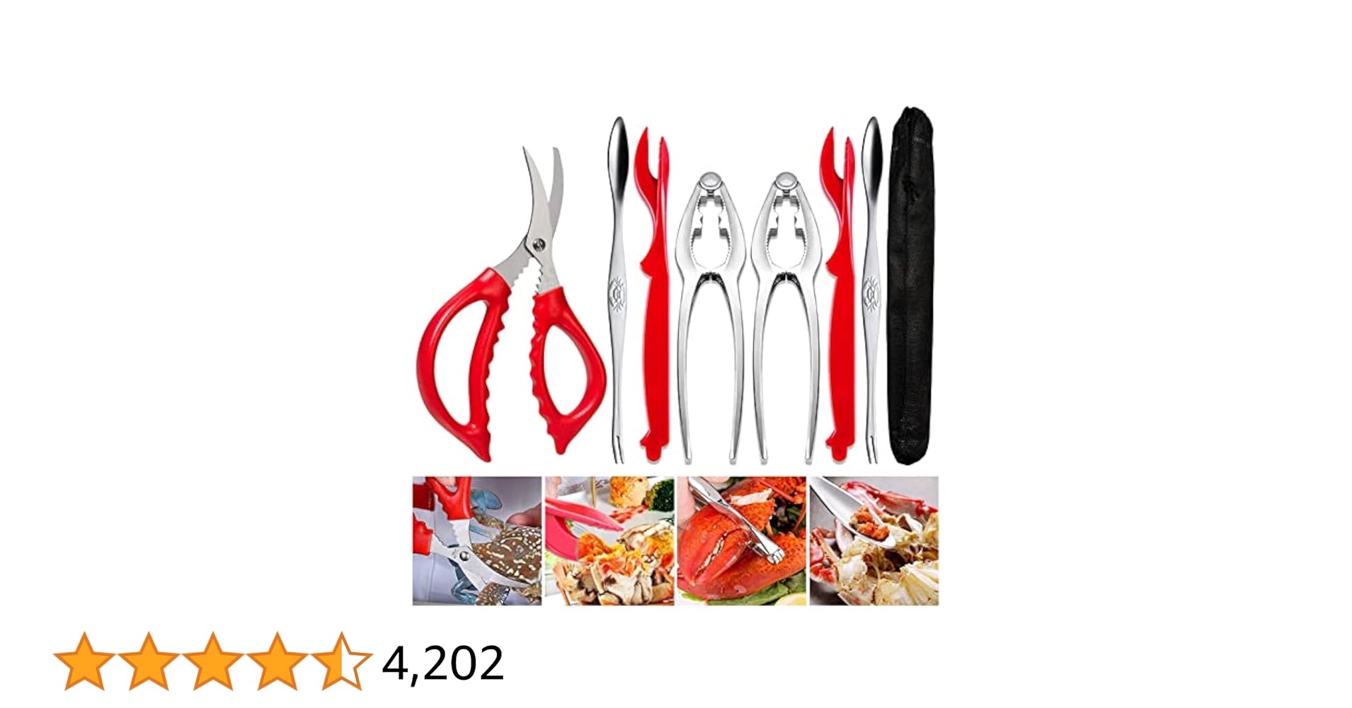 Crab Leg Crackers and Tools - Lobster Crackers and Picks Set Shellfish Crab Claw Cracker Stainless Steel Seafood Crackers & Forks - lobster tools for eating