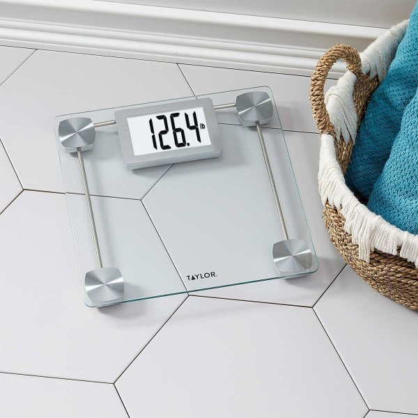 Taylor Digital Glass Bathroom Scale with Extra Large Display