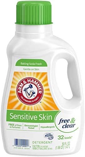 Arm & Hammer Sensitive Skin Free & Clear, 32 Loads Liquid Laundry Detergent, 50 Fl oz