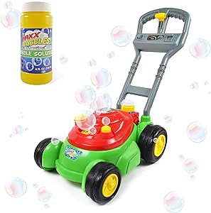 Amazon.com: Maxx Bubbles Deluxe Bubble Lawn Mower Toy – Includes 4oz Bubble Solution | Outdoor Bubble Machine for Kids | Easy to Use, No Batteries Required  