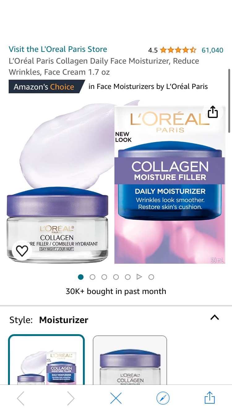 Amazon.com: L’Oréal Paris Collagen Daily Face Moisturizer, Reduce Wrinkles, Face Cream 1.7 oz : Beauty & Personal Care