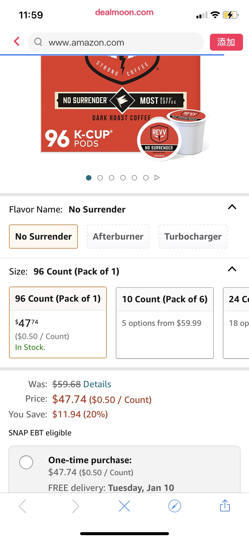 Amazon.com: REVV No Surrender, Single-Serve Keurig K-Cup Pods, Dark Roast Coffee, 96 杯胶囊咖啡