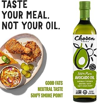 Chosen Foods 100% Pure Avocado Oil 25.3 oz, Non-GMO, for High-Heat Cooking, Frying, Baking, Homemade Sauces, Dressings and Marinades : Amazon.ca: Grocery & Gourmet Food