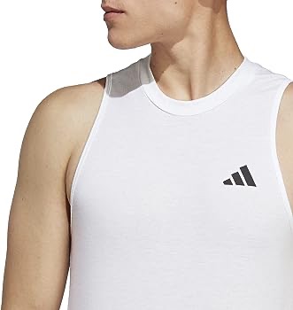 Amazon.com: adidas Men's Training Essentials Feel Ready Logo Sleeveless T-Shirt, White/Black, XX-Large : Clothing, Shoes & Jewelry