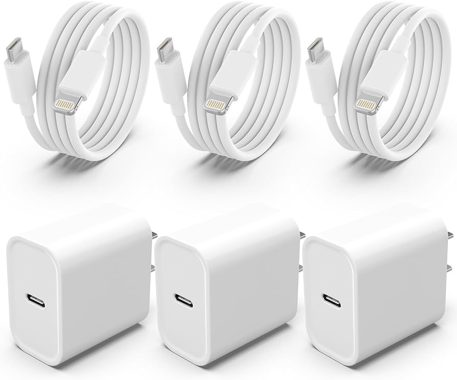Amazon.com: 3Pack iPhone Charger Fast Charging [Apple MFi Certified], iGENJUN 20W PD USB C Charger Block Wall Charger Plug with 6FT Type C to Lightning Cable Compatible with iPhone 14/14 Pro Max/13/XS