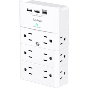 Addtam Surge Protector Wall Mount with 12 Outlet Extender