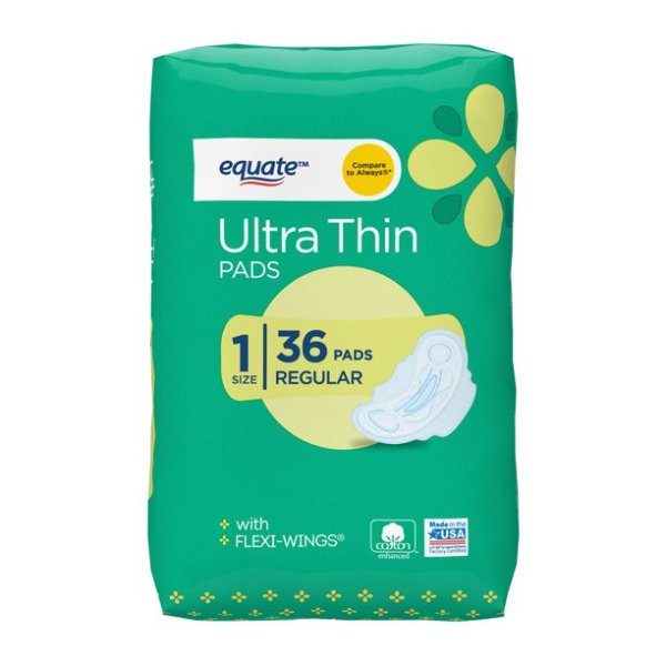 Ultra Thin Pads with Wings, Regular, Unscented, 36 ct