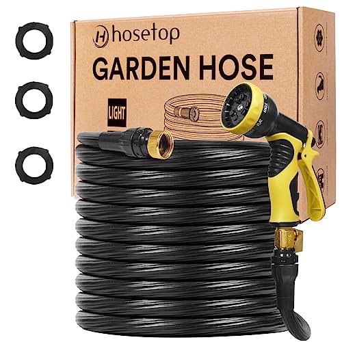 Amazon.com: Expandable Garden Hose,New Upgrade Water Hose with Lightweight Rubber Fabric and Triple Layer Latex Core, 3/4" Solid Brass Fittings, No-Kink, Retractable Flexible Hose with Spray Nozzle (1