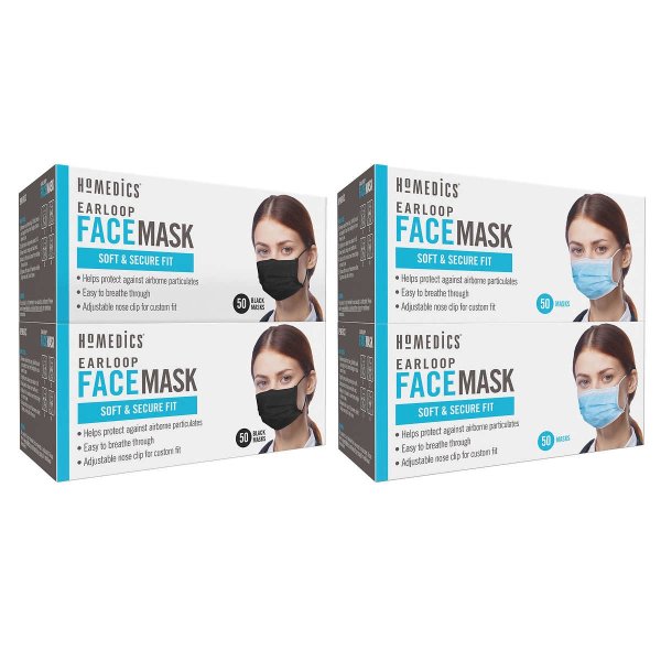 Earloop Style General Use Face Mask, 100 Disposable Masks