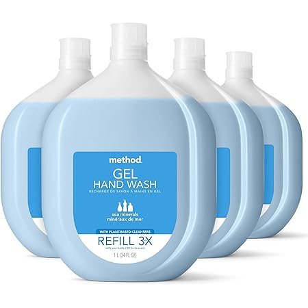 Gel Hand Soap Refill, Sea Minerals, 34 oz, 4 pack