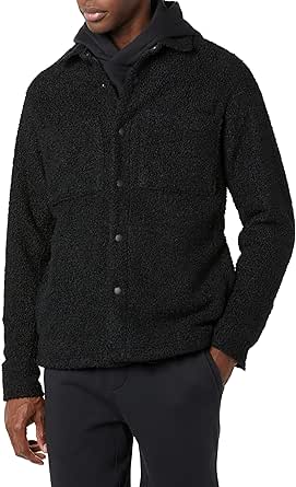 Amazon.com: Amazon Essentials Men&#39;s Recycled Polyester Sherpa Jacket (Previously Amazon Aware), Black, Medium : Clothing, Shoes &amp; Jewelry