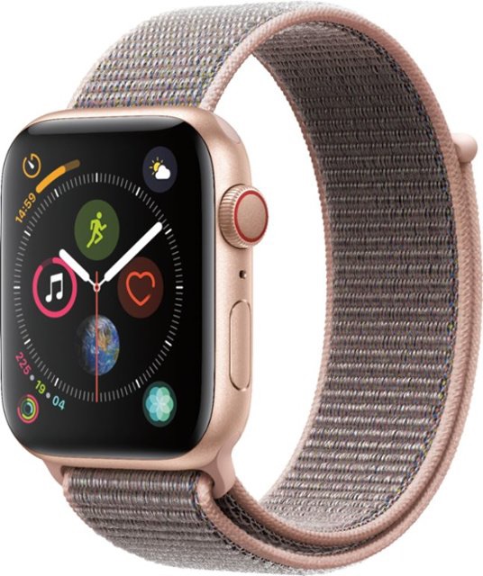 Apple Apple Watch Series 4 (GPS + Cellular) 44mm Gold Aluminum Case with Pink Sand Sport Loop Gold Aluminum (Unlocked) MTV12LL/A 智能苹果手表