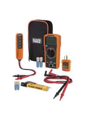 Klein Tools MM320KIT Digital Multimeter Electrical Test Kit, Non-Contact Voltage Tester, Receptacle Tester, Carrying Case and Batteries - Amazon.com