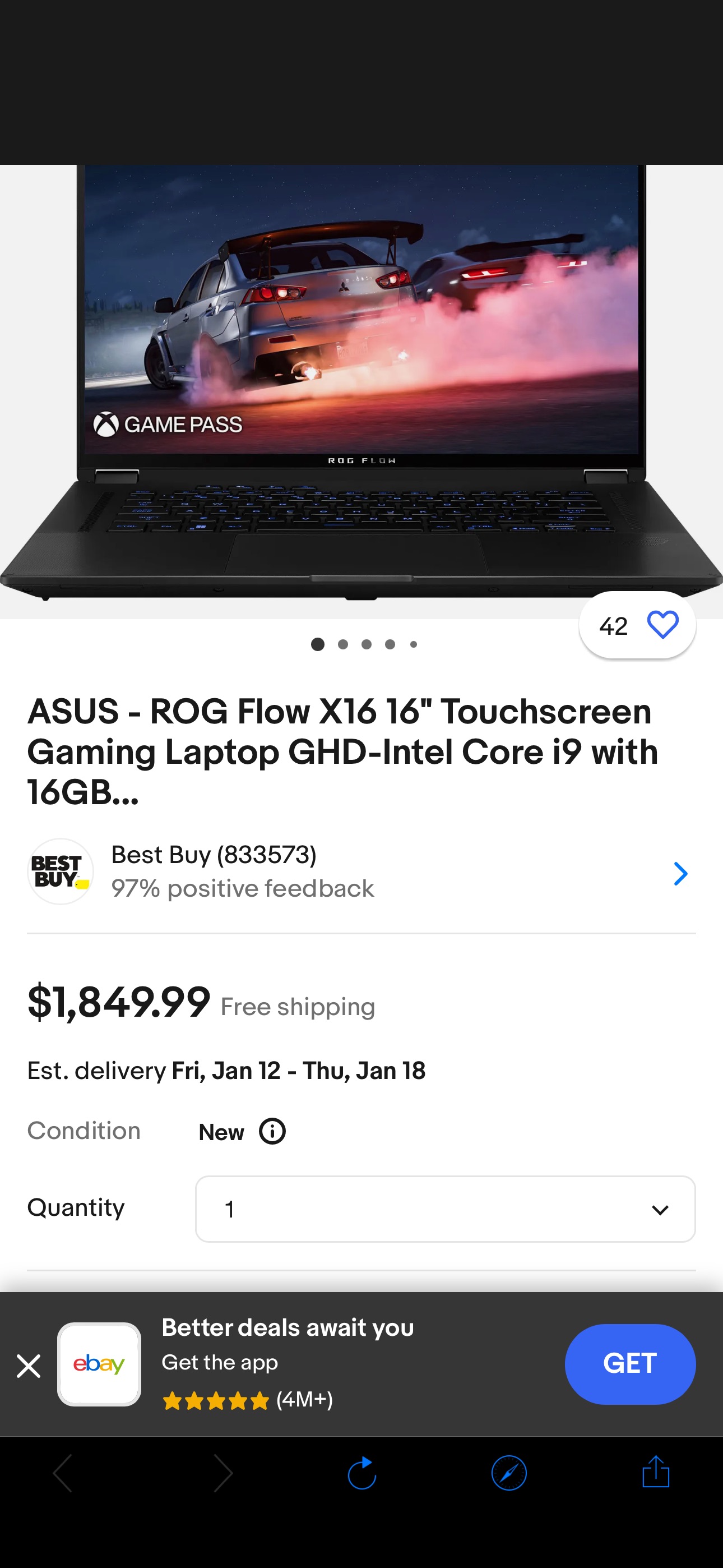 ASUS - ROG Flow X16 16" Touchscreen Gaming Laptop GHD-Intel Core i9 with 16GB... | eBay